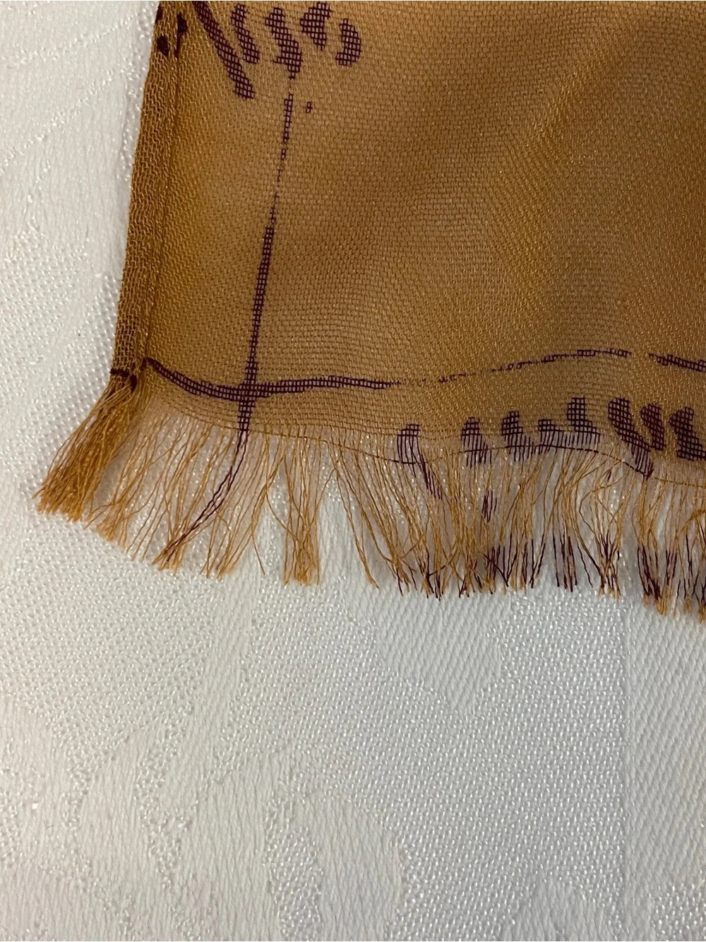 NWT Patricia Nash Brown Riot Rust Brown Antique Map Print Fringe Wrap Scarf